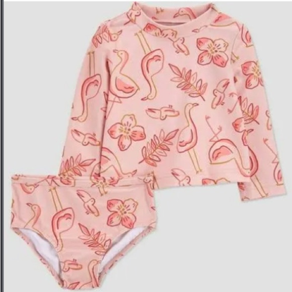 Carter’s Pink Flamingo Kids Rashguard Set